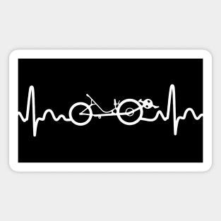 recumbent bike heartbeat/ recumbent cyclist gift idea / recumbent lover present Magnet